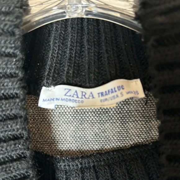 Zara Black White Houndstooth Checker Mock Turtleneck Dress Size S - Picture 6 of 10